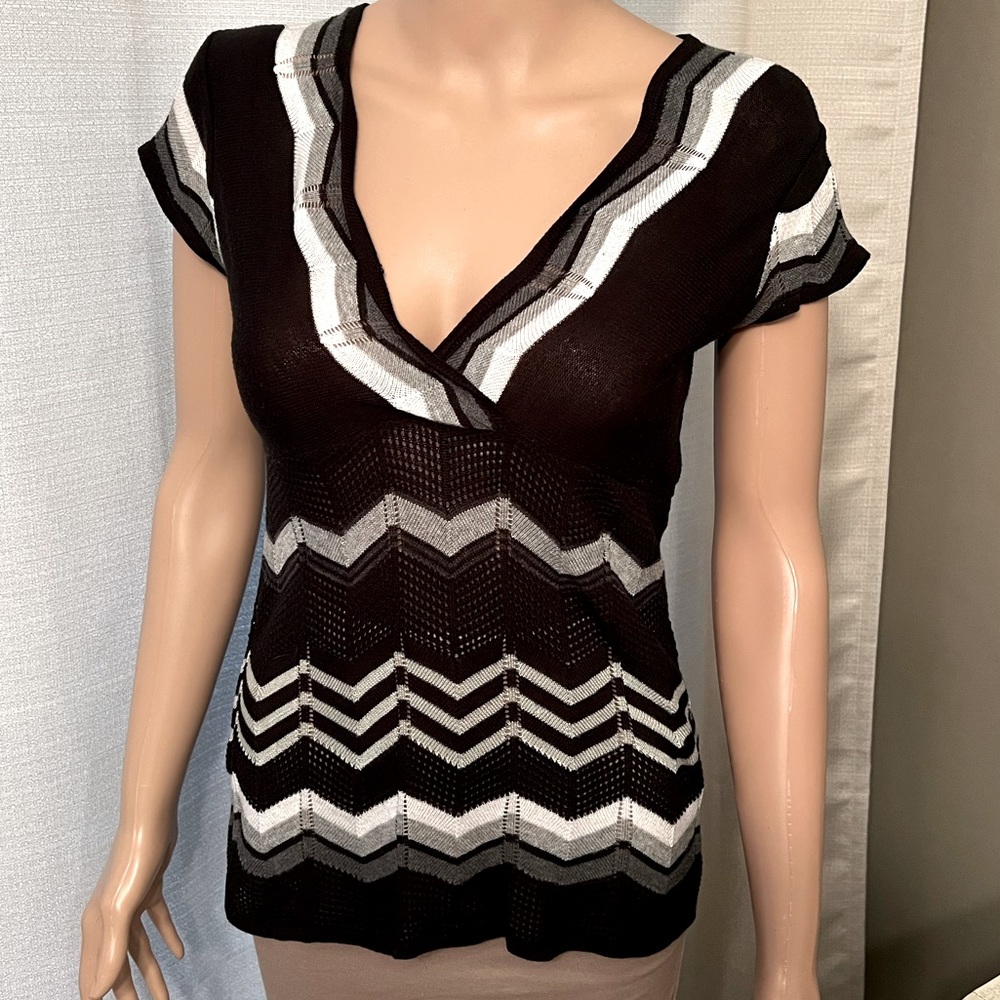 V neck knit top